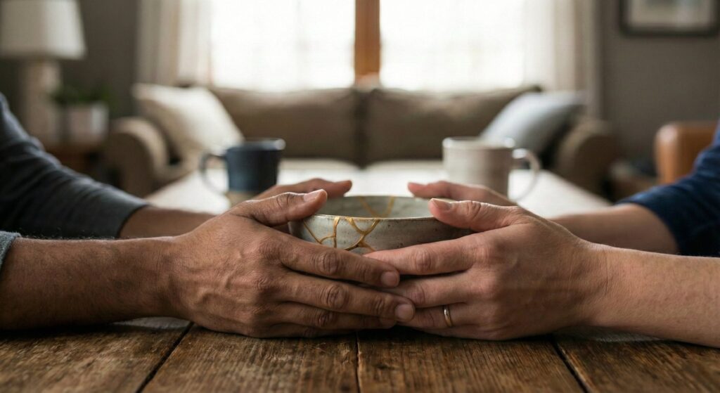 A couple hands reaching for eachother