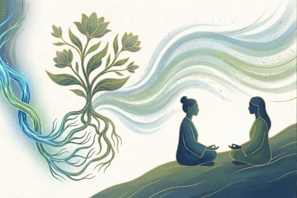 An abstract illustration linking nervous system regulation and emotional connection